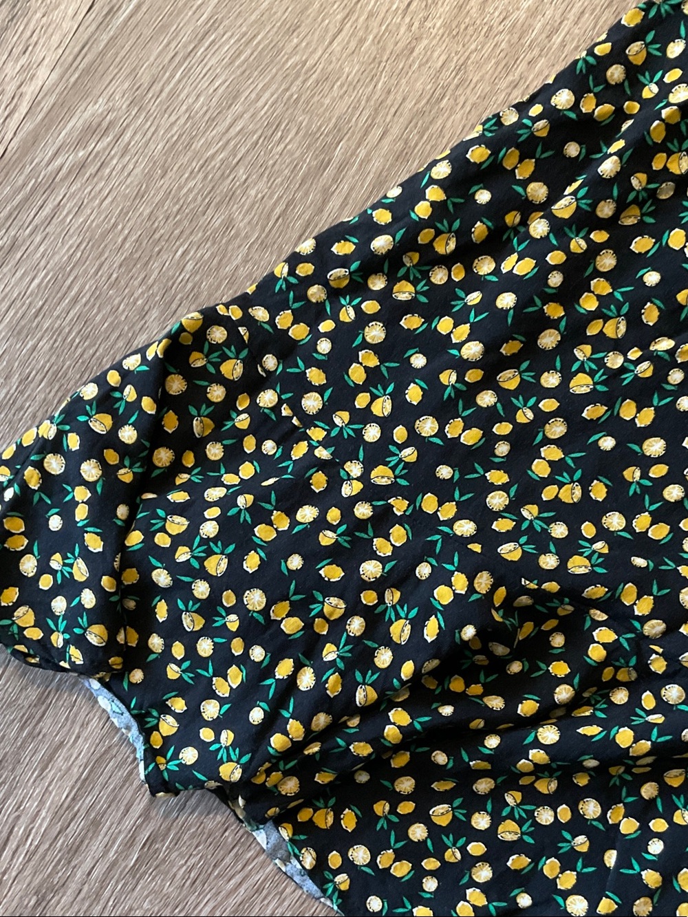 wild fable Black Mini Dress with Yellow Lemon Print